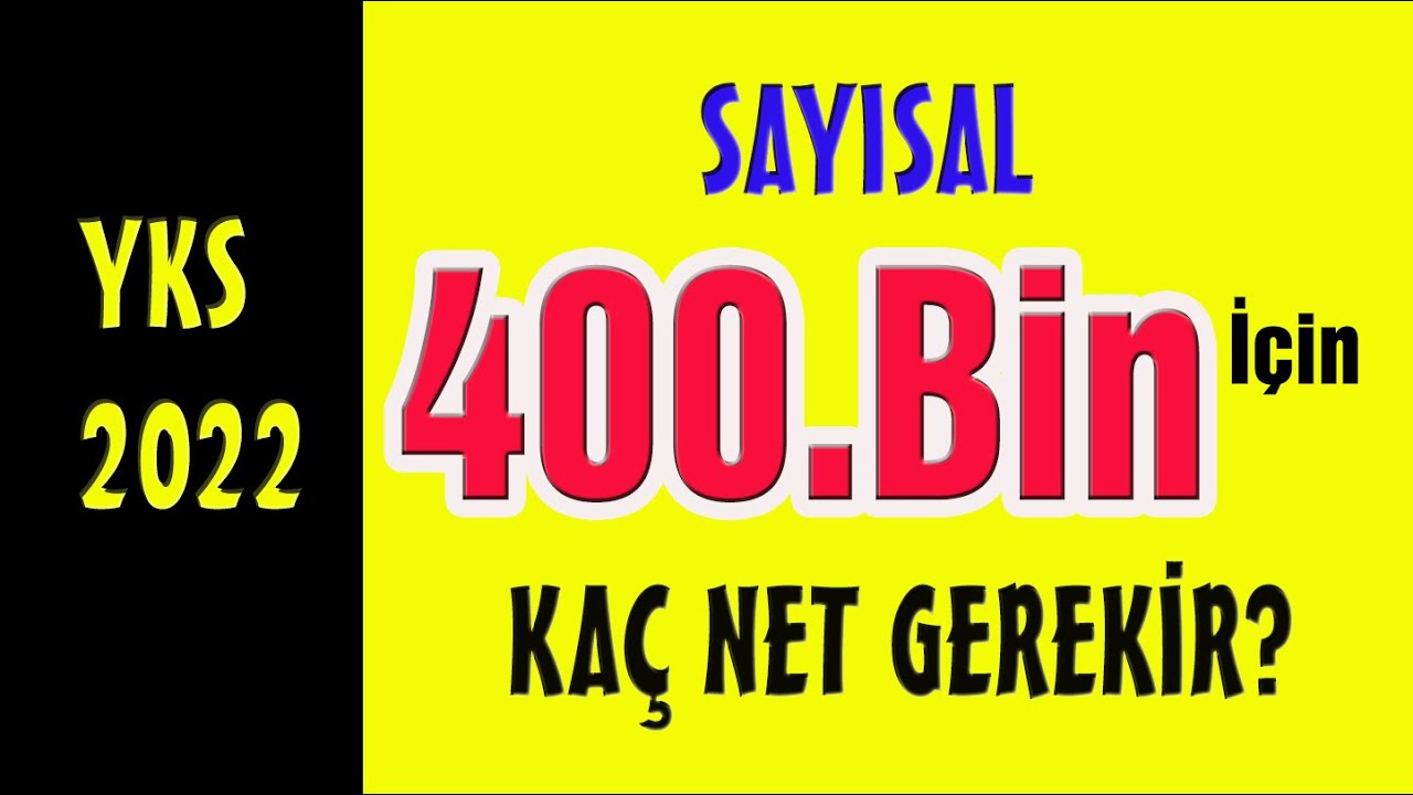 sayısal 400 puan kaç bin