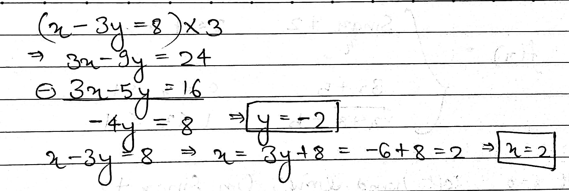 3x 5y 16 x 3y 8