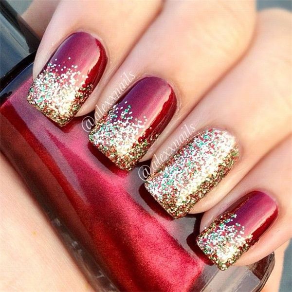 glitter christmas nails