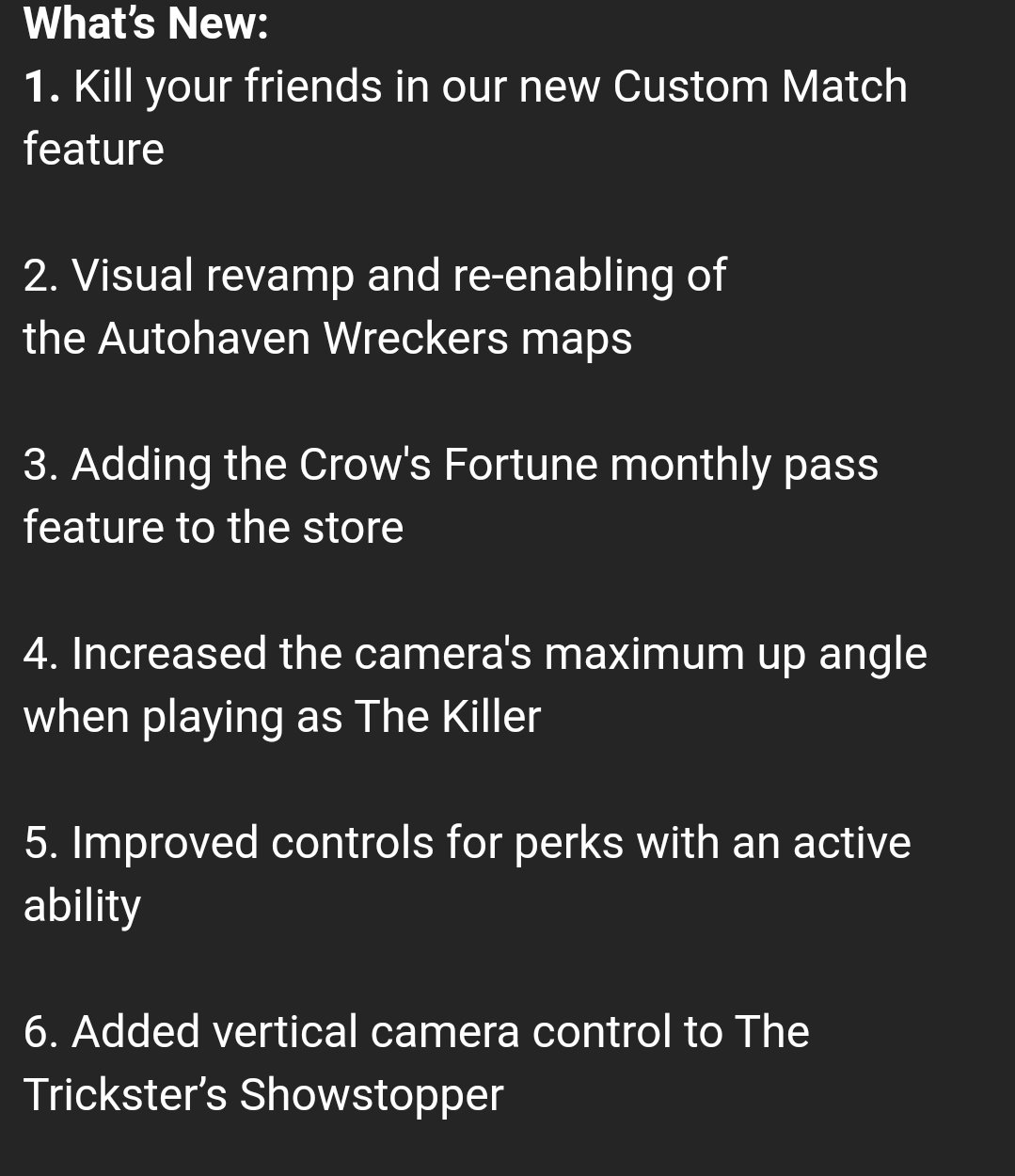 dbd patch notes