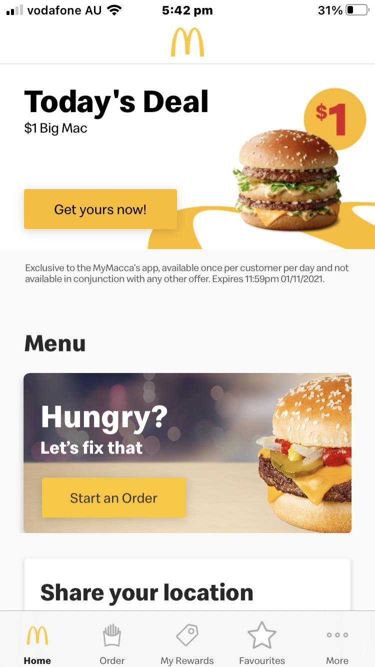 mymaccas app not working