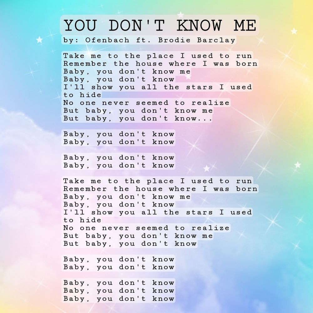 you don t know me lyrics