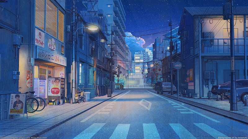 anime street background