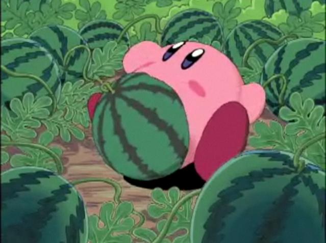 kirby eating