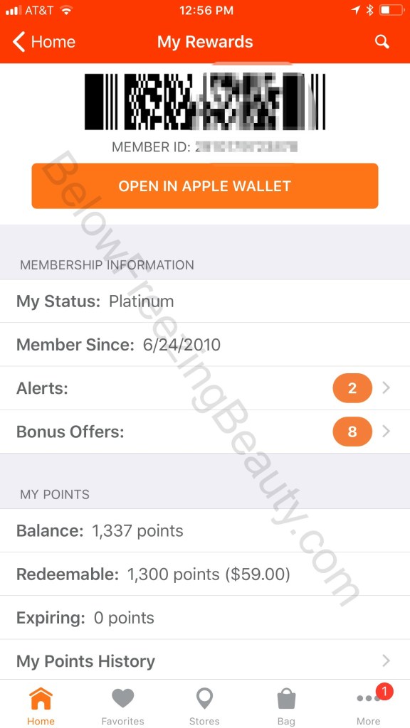 how to redeem ulta points in app