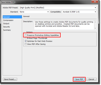 how to reduce pdf file size photoshop