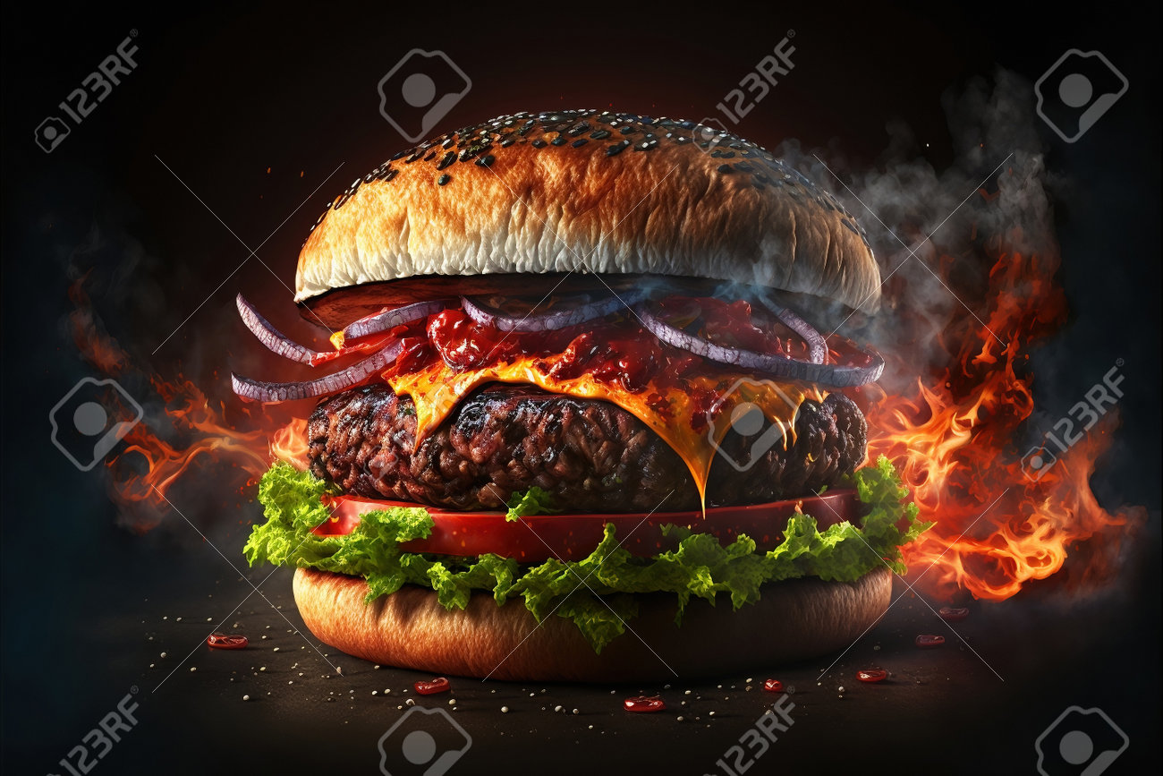 hamburguesas fondo negro