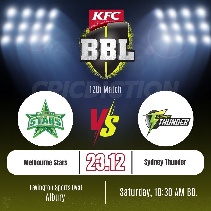 melbourne stars vs sydney thunder timeline