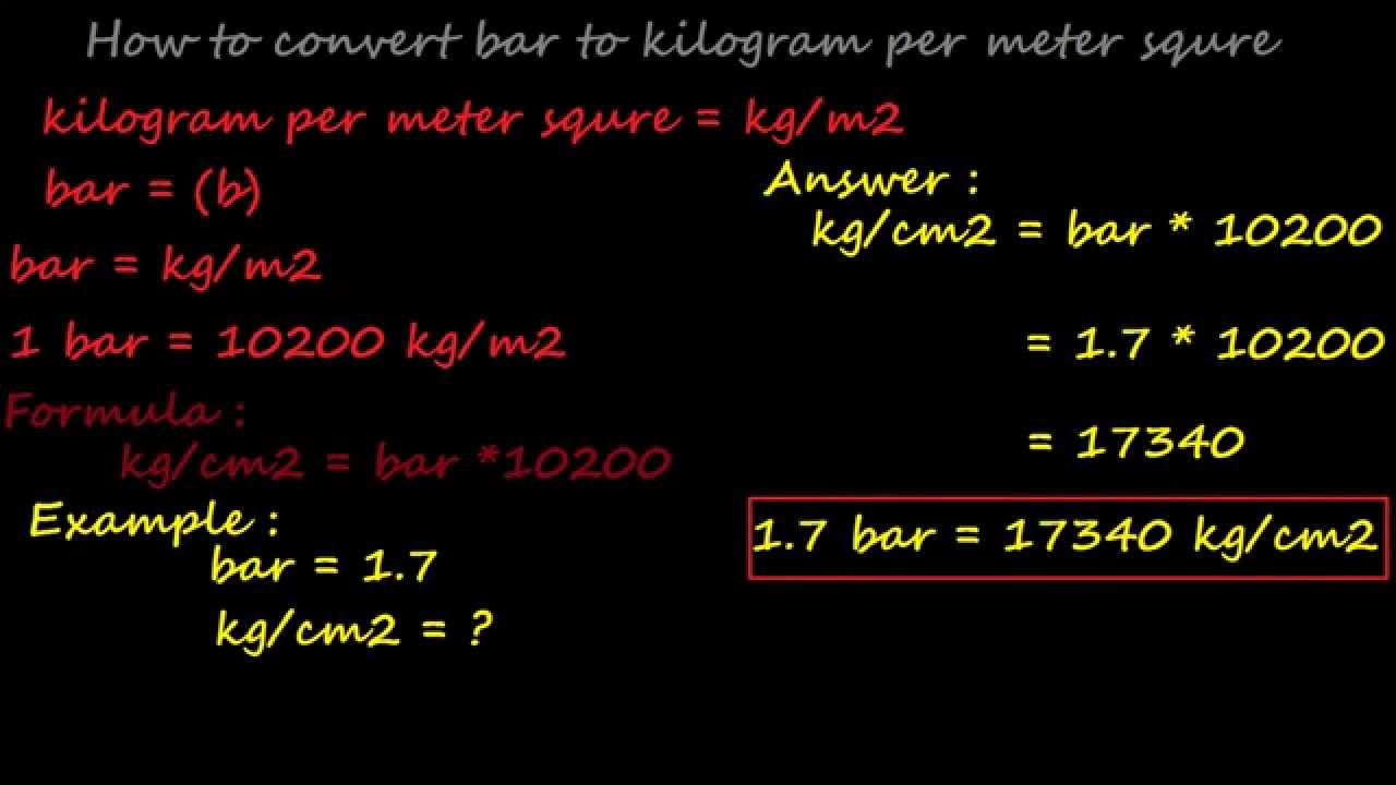 bar in kg cm2