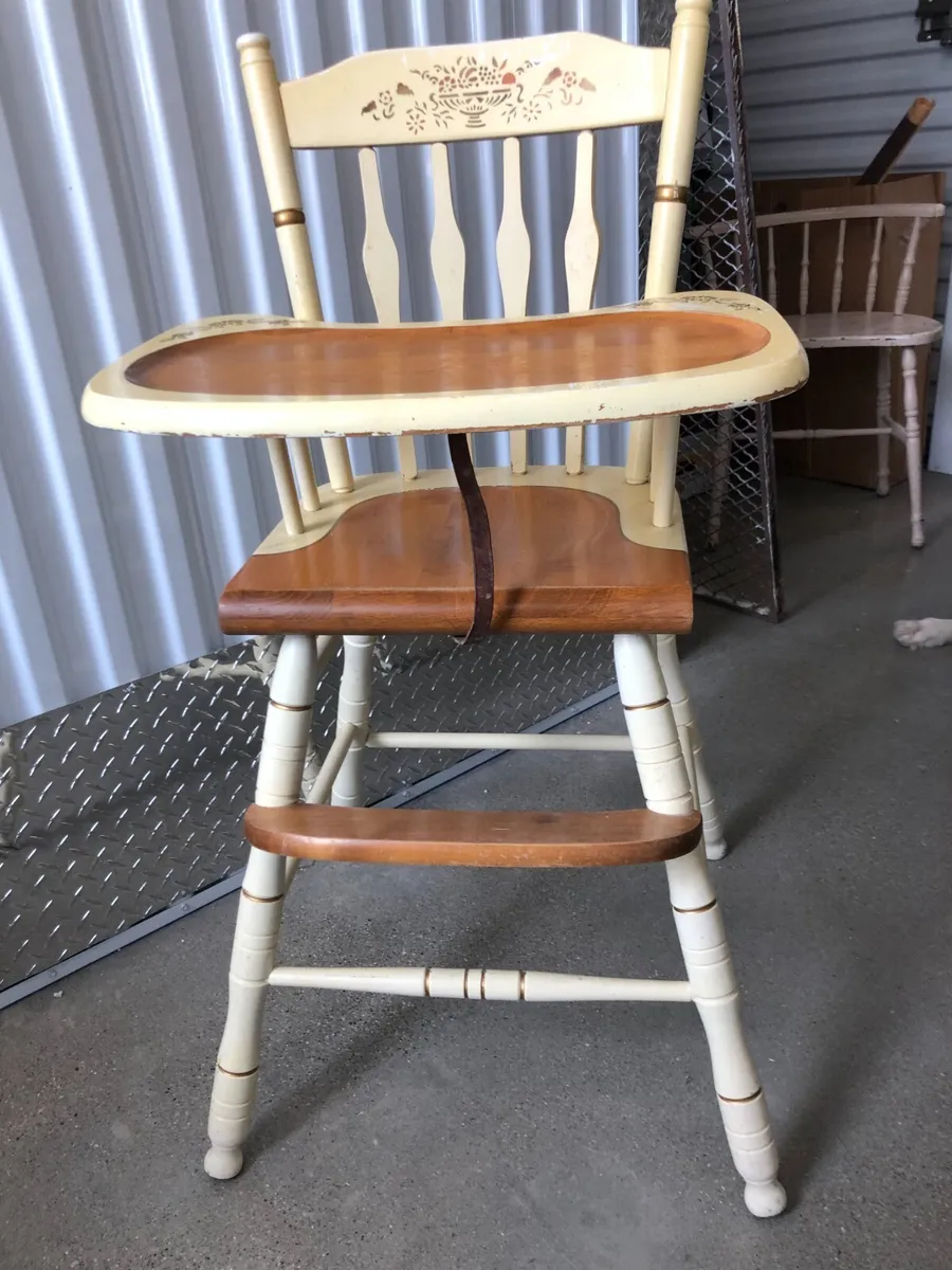 vintage wooden high chair