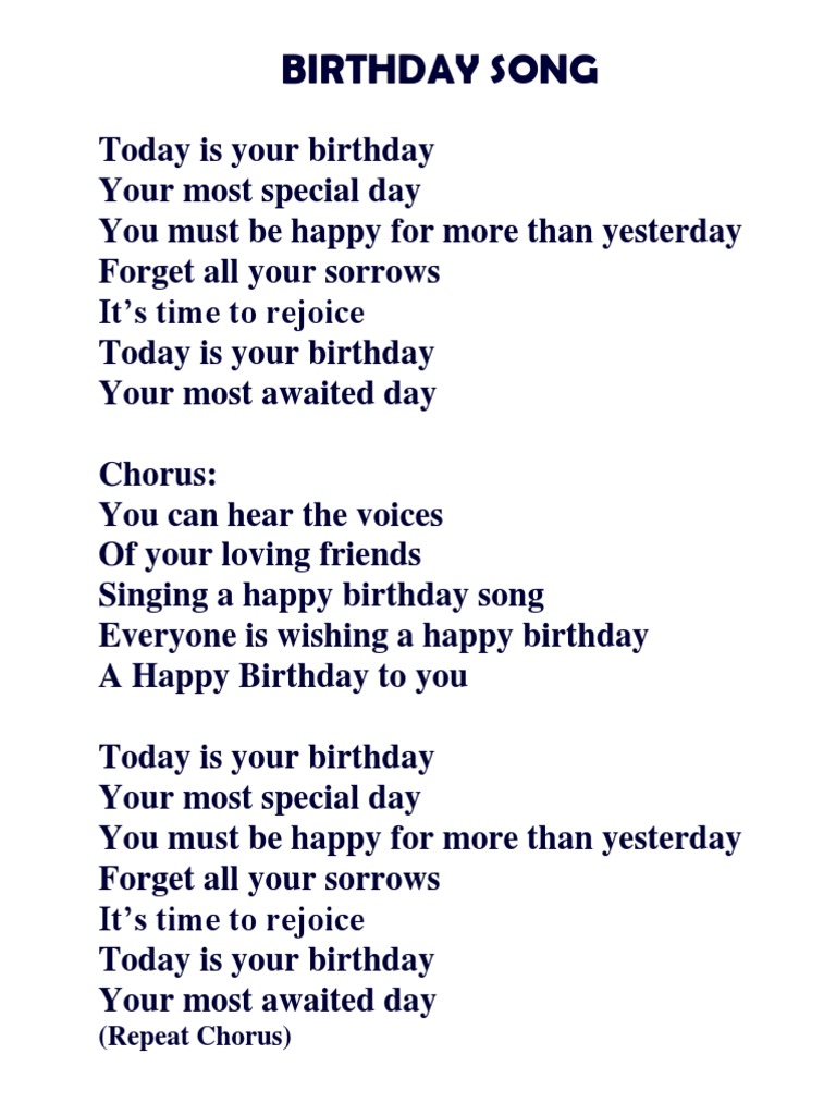 happy happy birthday song lyrics