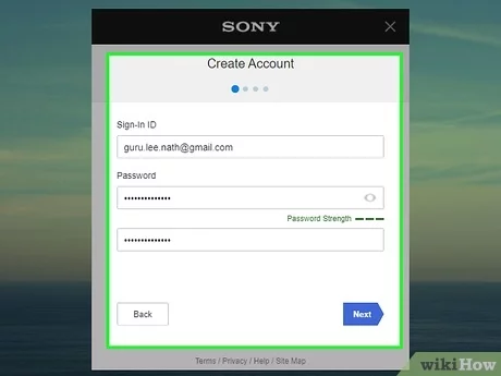 psn account creation