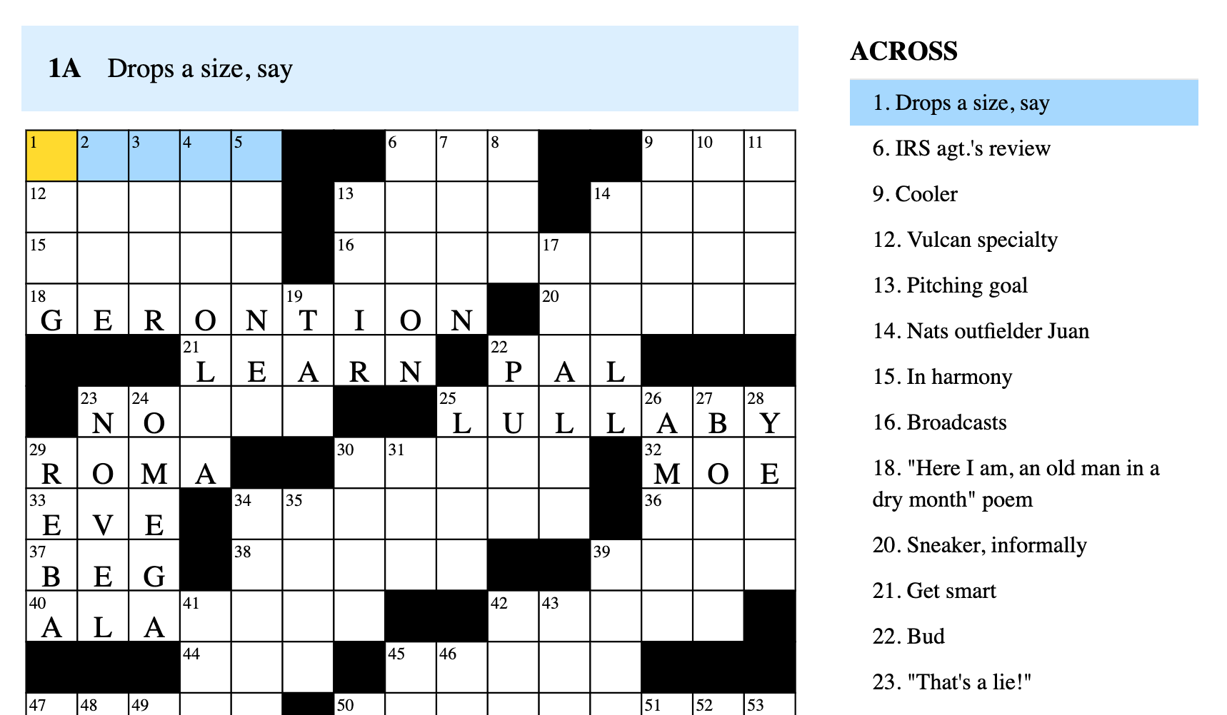 oneacross crossword