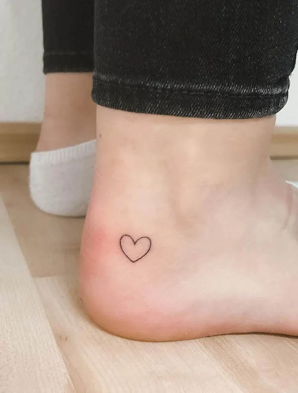 heart tattoo foot