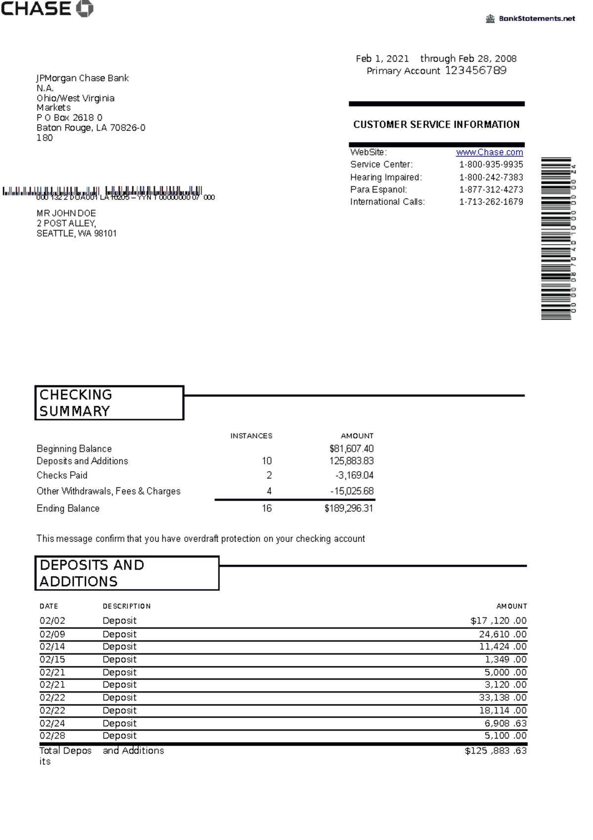 chase statements