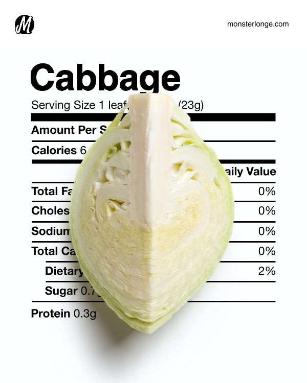 cabbage calories 100g