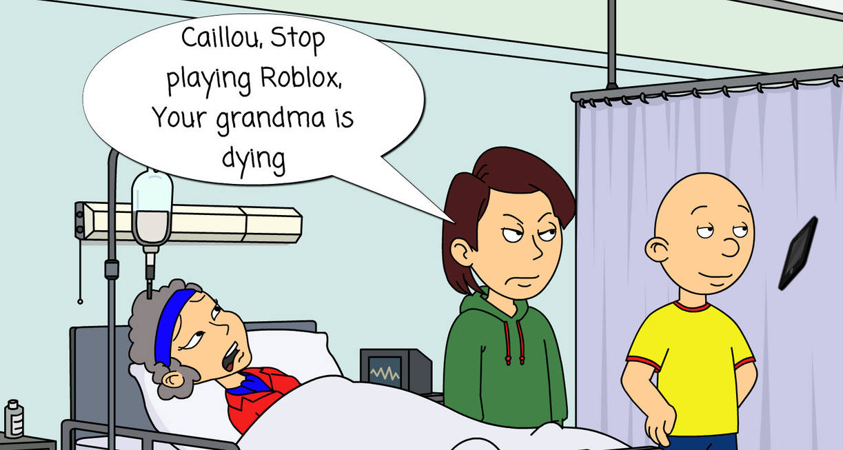 caillou plays roblox