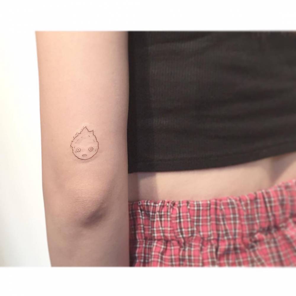 calcifer tattoo minimalist