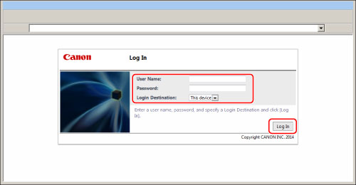 canon printer default password