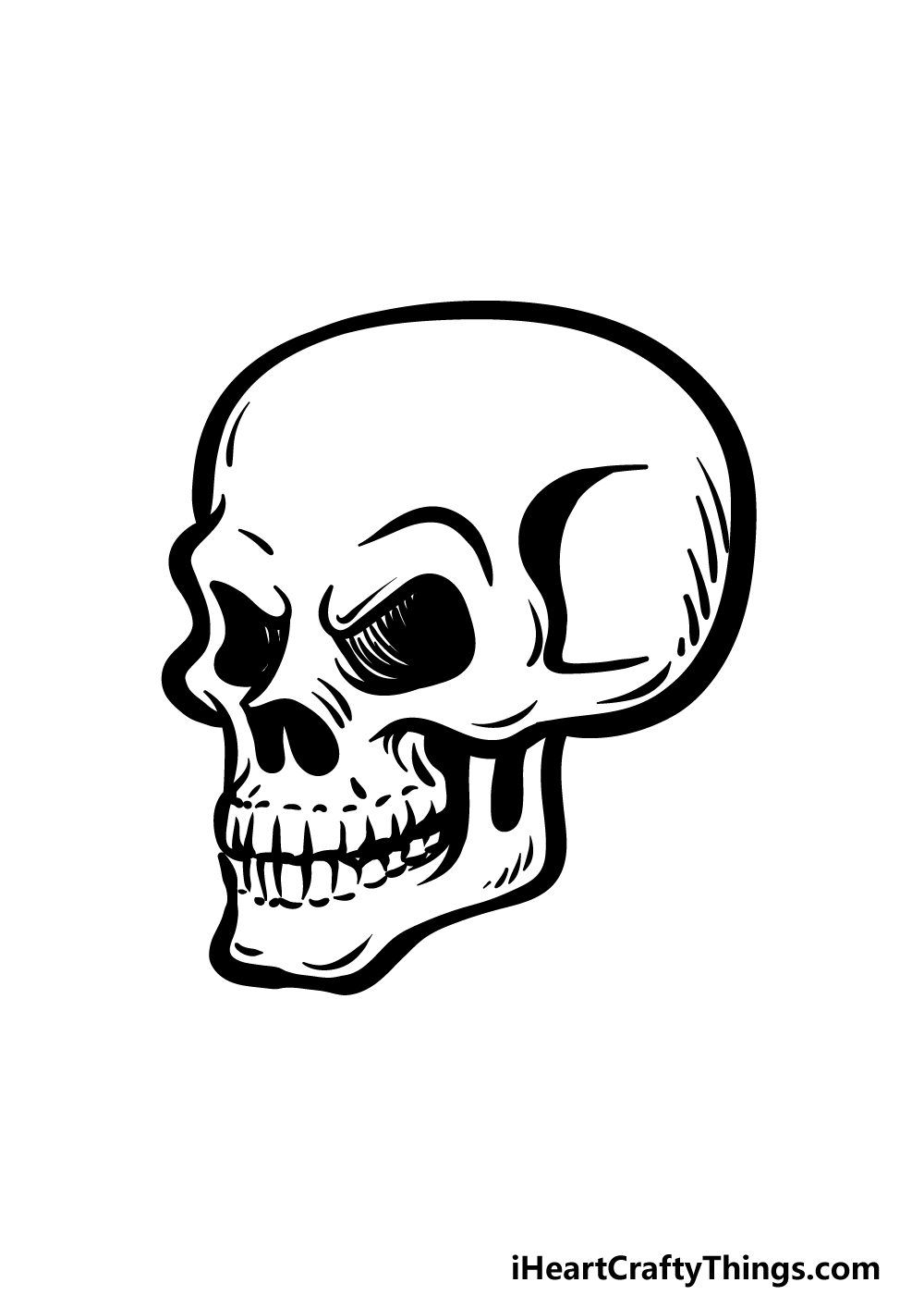 cartoon skull drawing