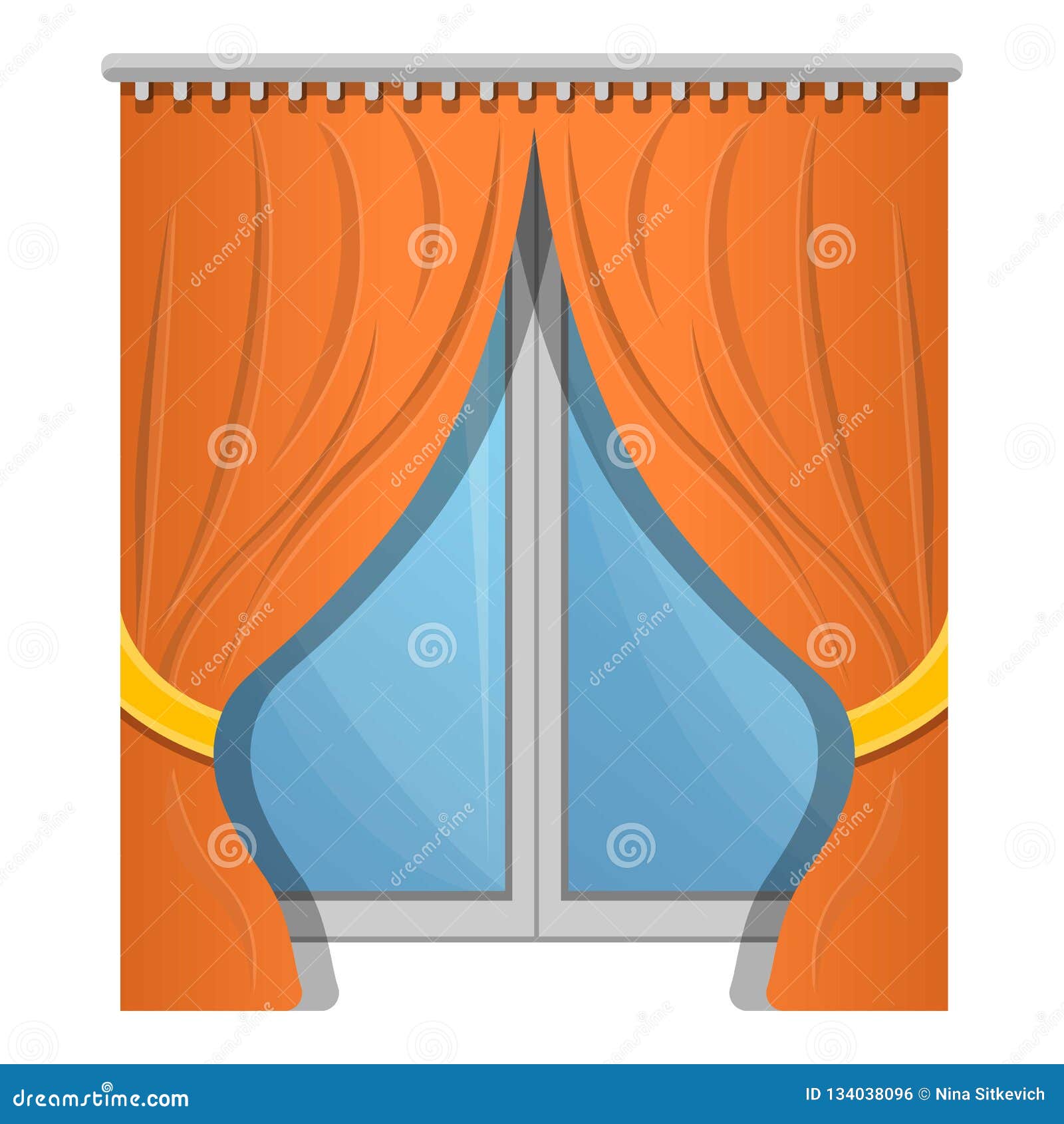 cartoon window curtains