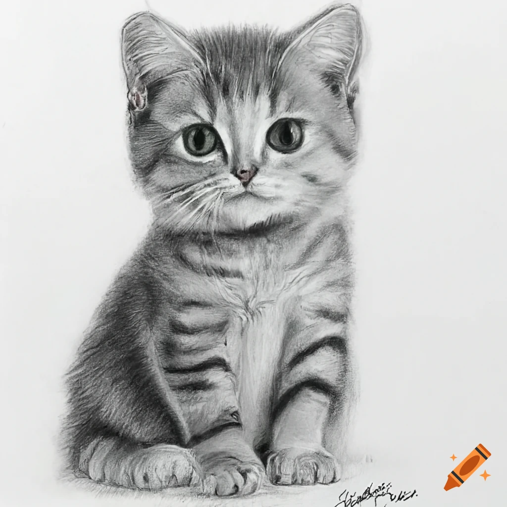 cat pencil drawing