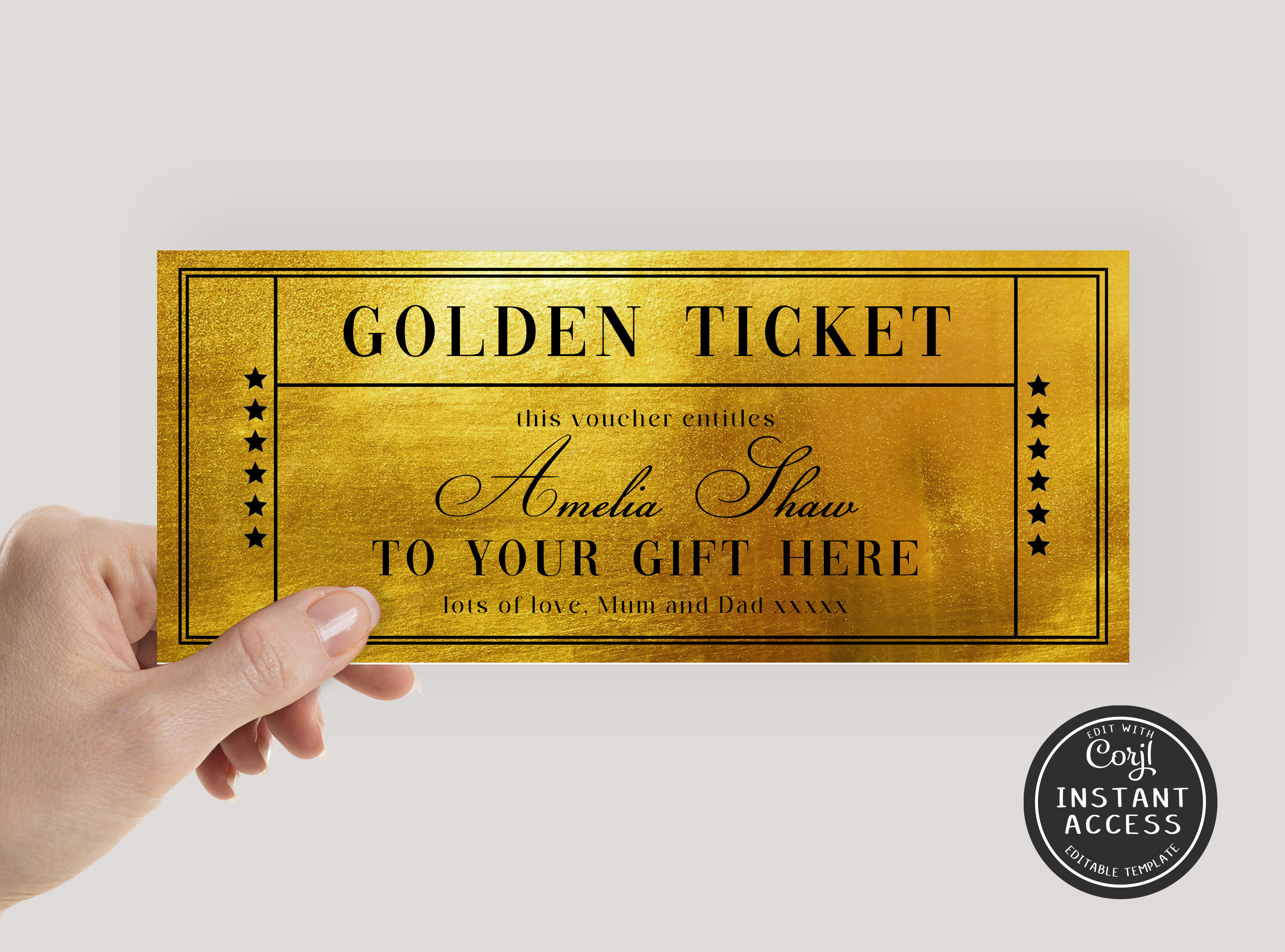 gold ticket template