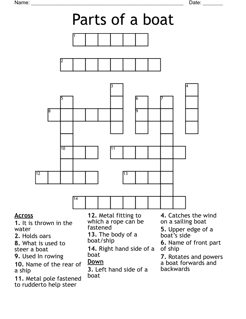 paddle boat crossword clue