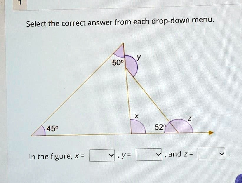 select the correct answer from each drop-down menu