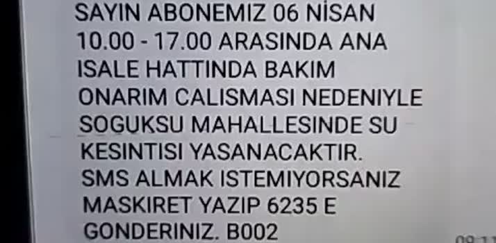 alaşehir su kesintisi