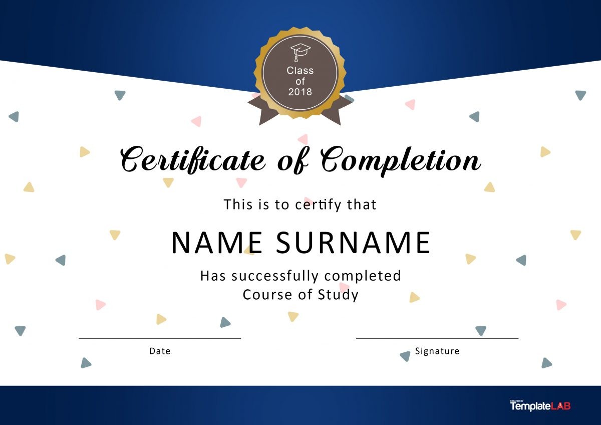 certificate of completion design template