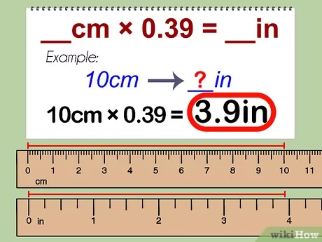 convert cm to inches table