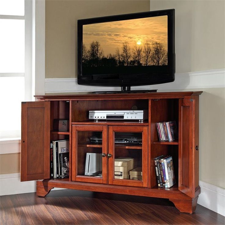 cherry corner tv stand