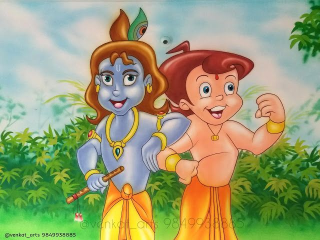 chhota bheem wall painting