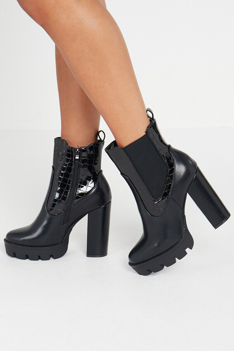 chunky heel ankle boots