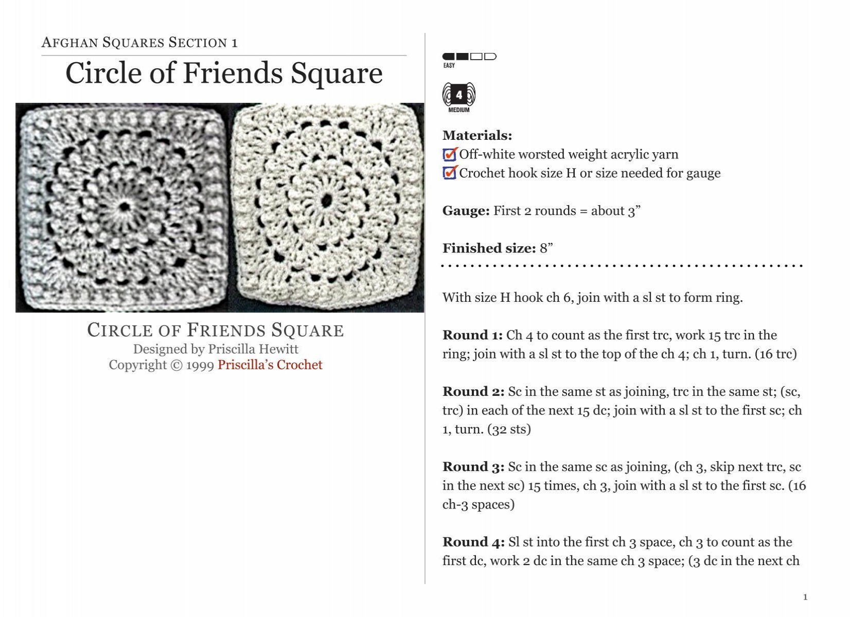 circle of friends crochet pattern