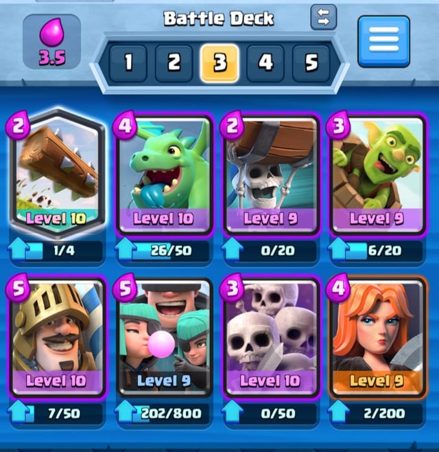 clash royale royal arena deck