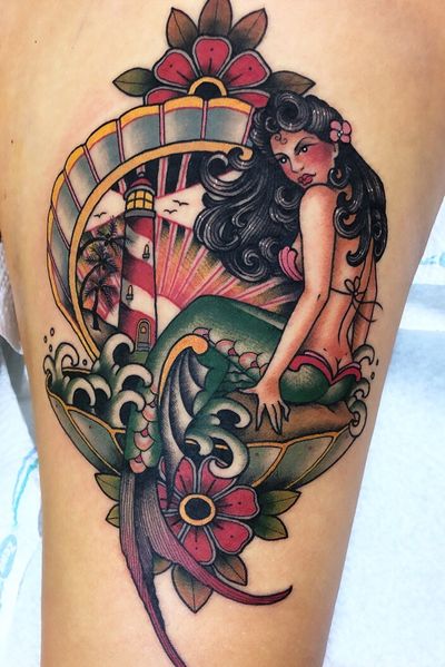 classic mermaid tattoo