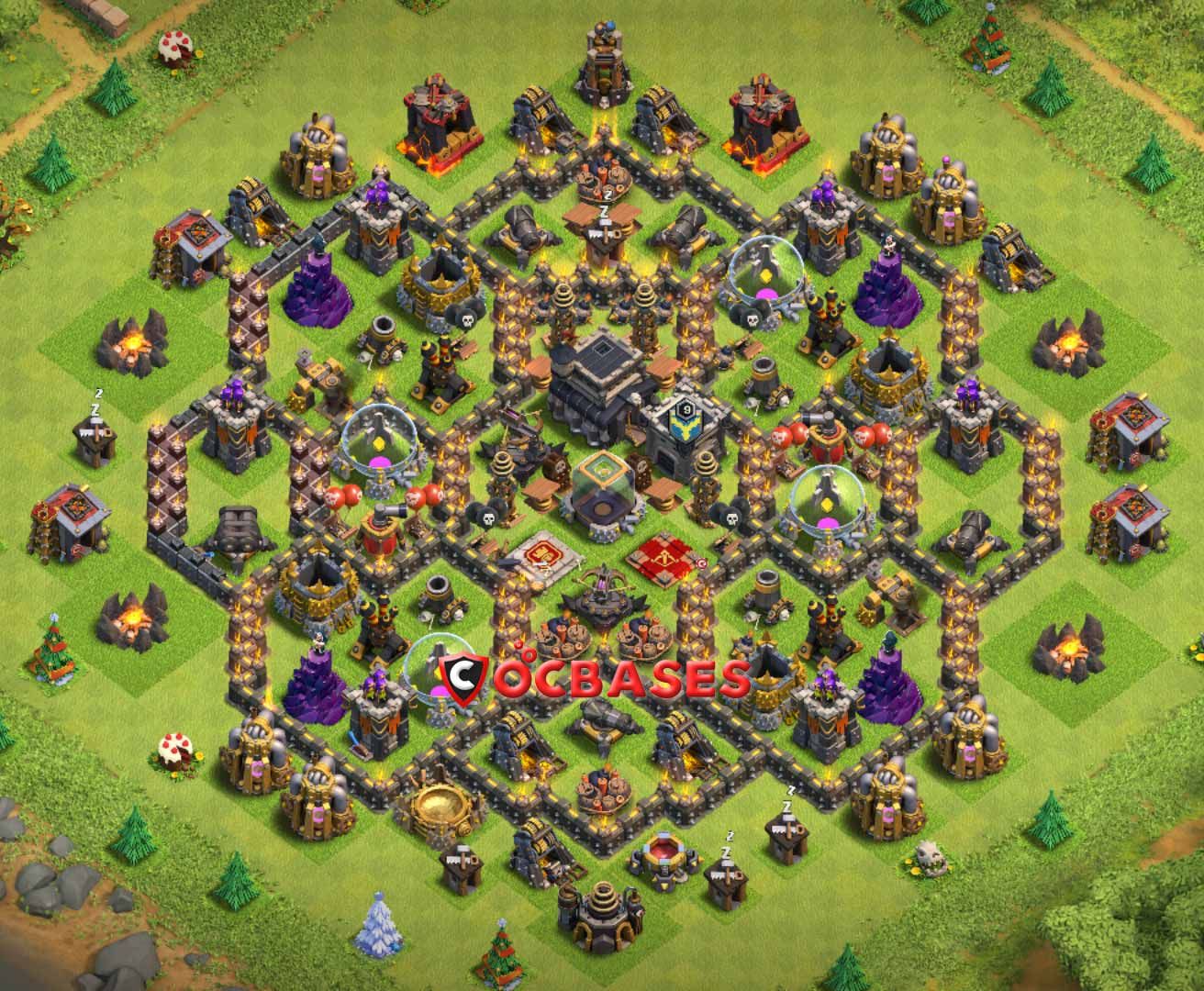 coc bases th9