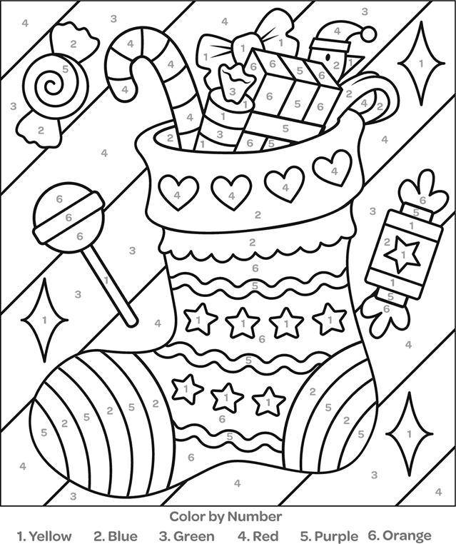 colour by number coloring pages