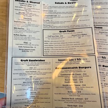 commonwealth modesto menu