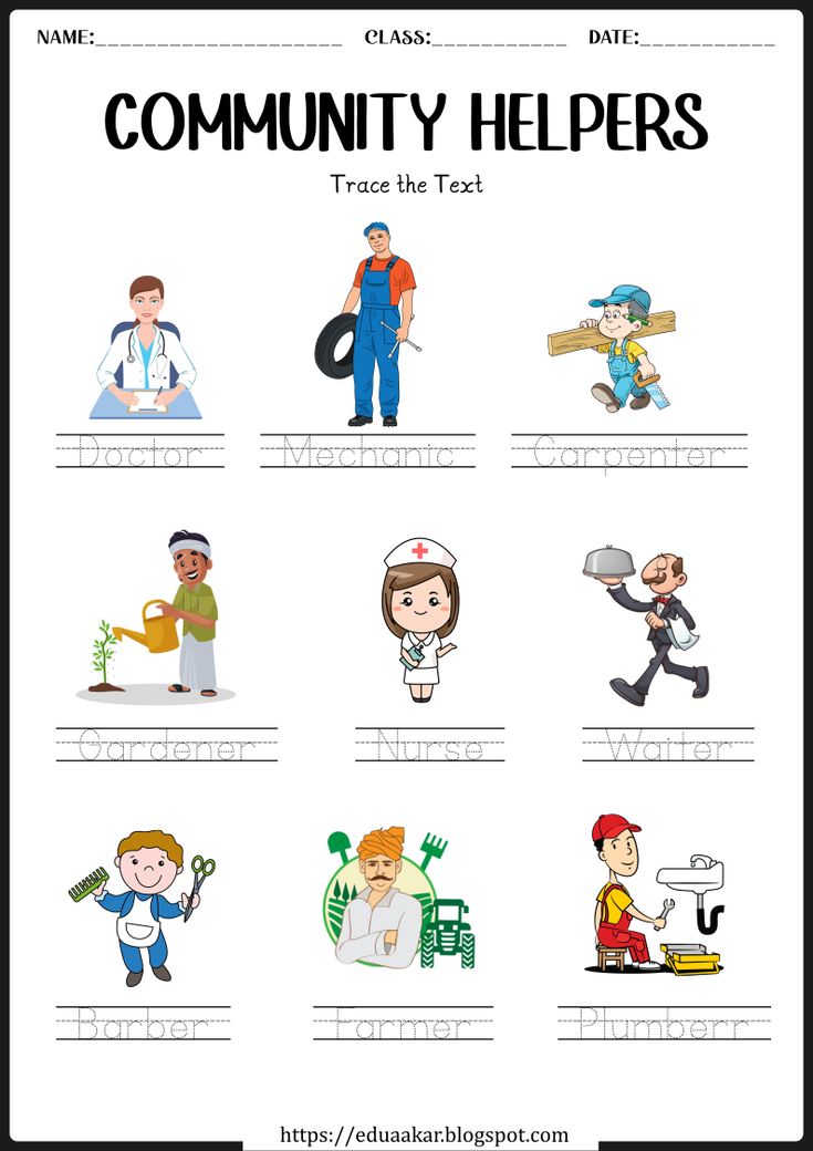 community helpers worksheets