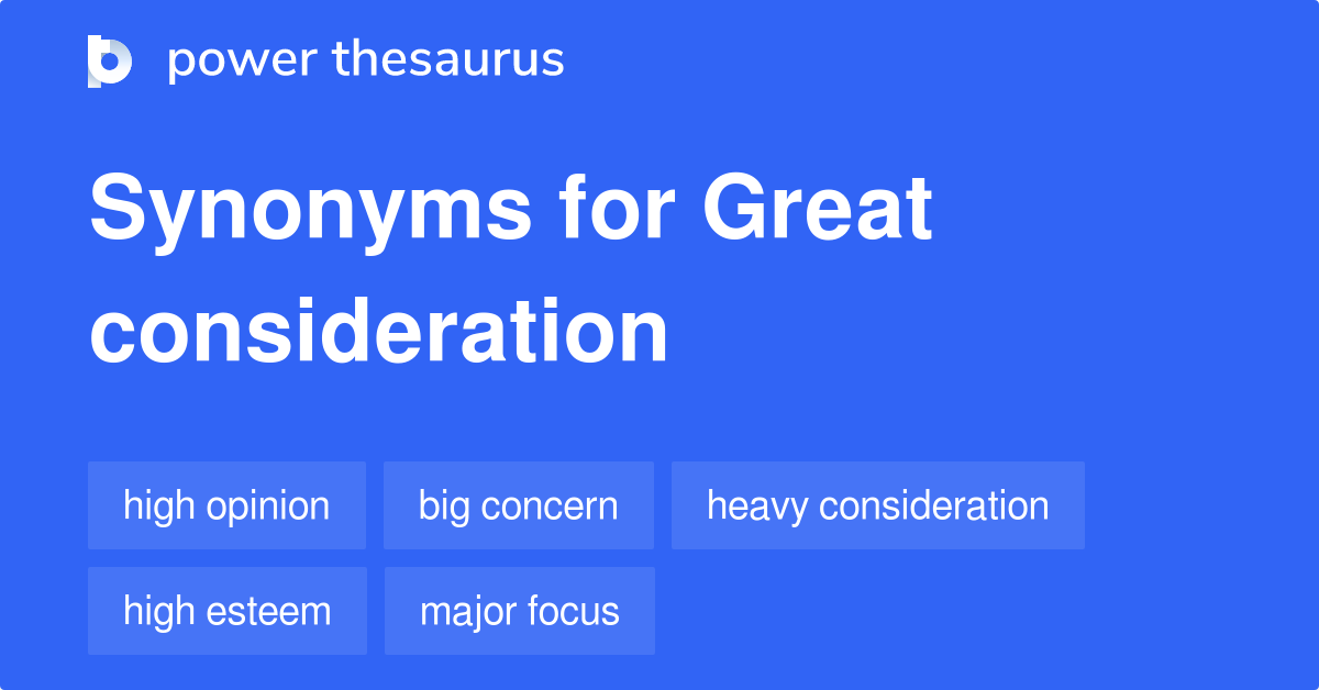 consideration thesaurus