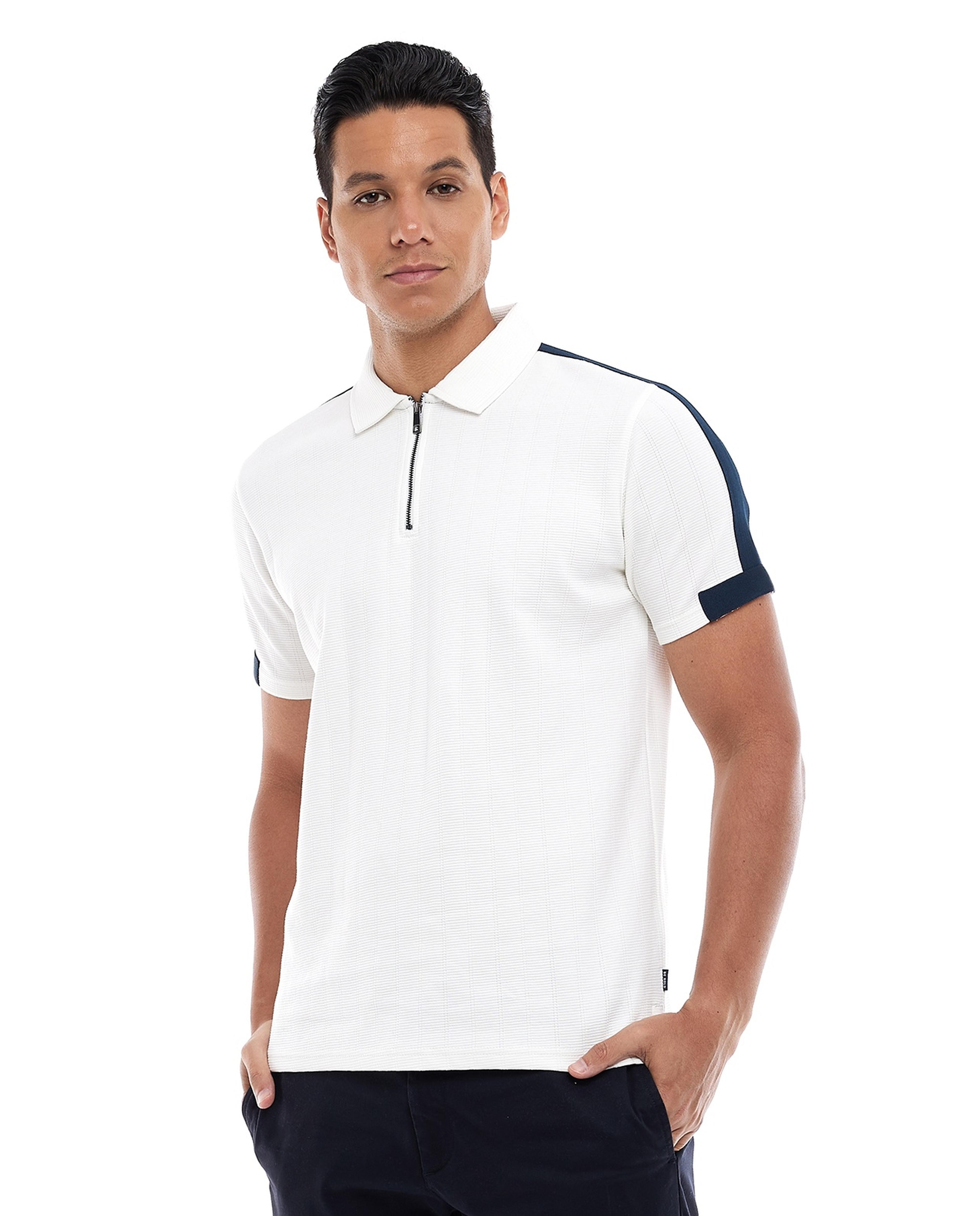 contrast trim polo shirt