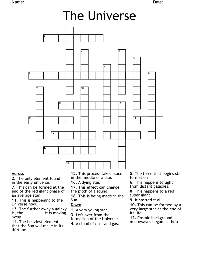 cosmic dust or gas clouds crossword