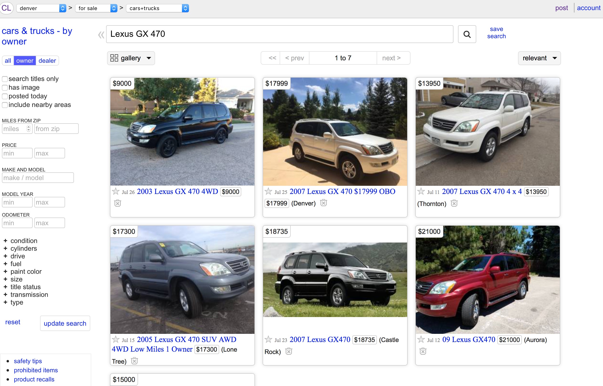 craiglist cars for sale