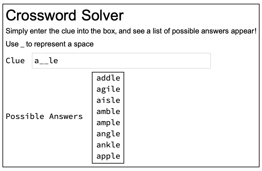 crossword clues solver