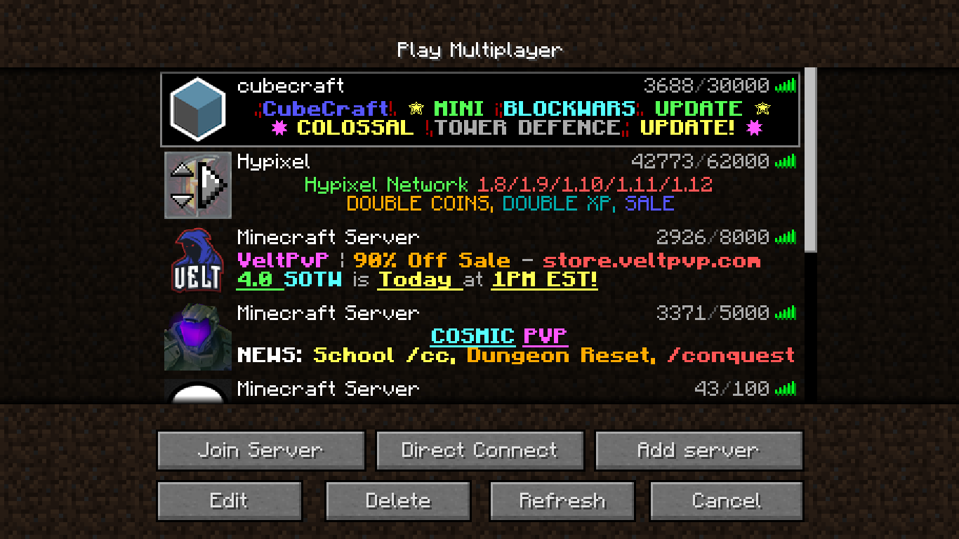 cubecraft server ip