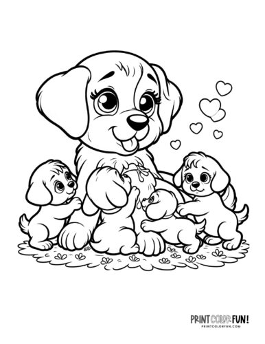 cute puppies coloring pages