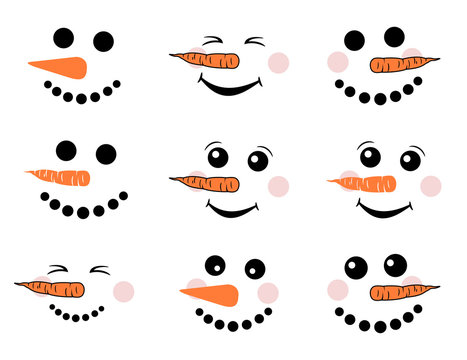 cute snowman faces